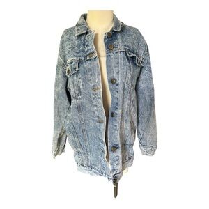 Vintage Punky acid washed Jean jacket Size Large